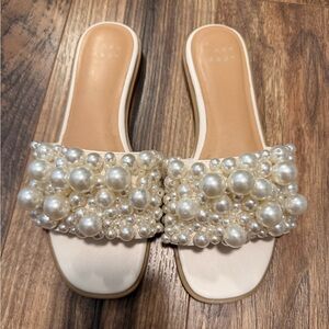 a new day Pearl Embellished Cream Sandals